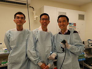 L-R Dr Wong Hang Siang, Dr Adrian Chan Kwok Wai, and St Andrew's respiratory physician Dr Samuel Kim