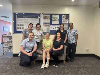 Courtney with members of her treating team Courtney with members of her treating team